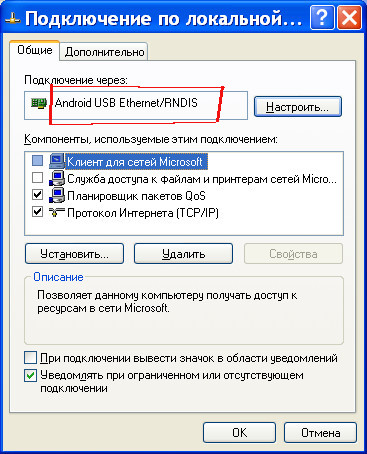 RNDIS Android USB 