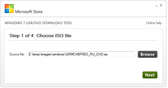 Windows 7 USB/DVD Download Tool -   